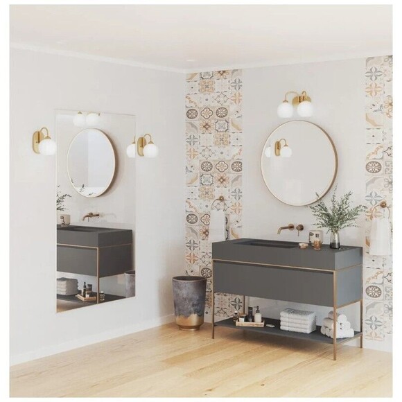 Progress Lighting Carisa Two-Light Vanity Light Vintage Gold Opal Glass - Picture 3 of 9